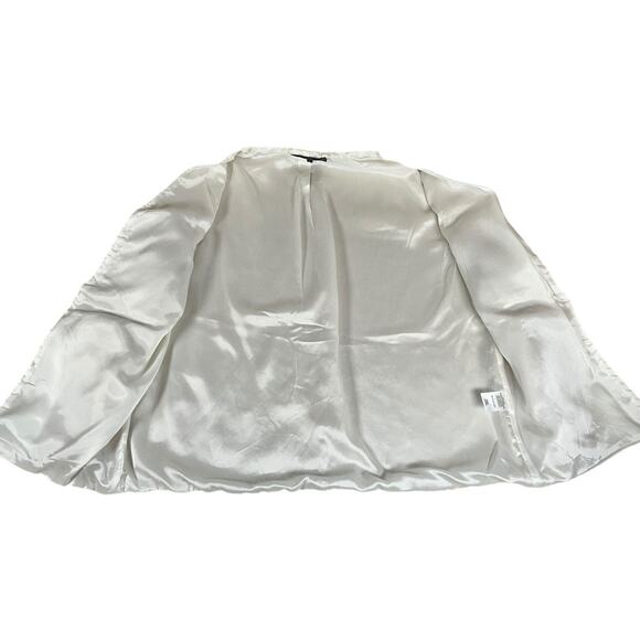 Something Navy Light Tan Faux Fur Teddy Jacket Size Small 100% Polyester Cozy - Picture 10 of 11